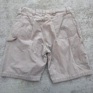 Wrangler Mens Carpenter Shorts Tan Khaki Cotton Canvas Utility Workwear 34